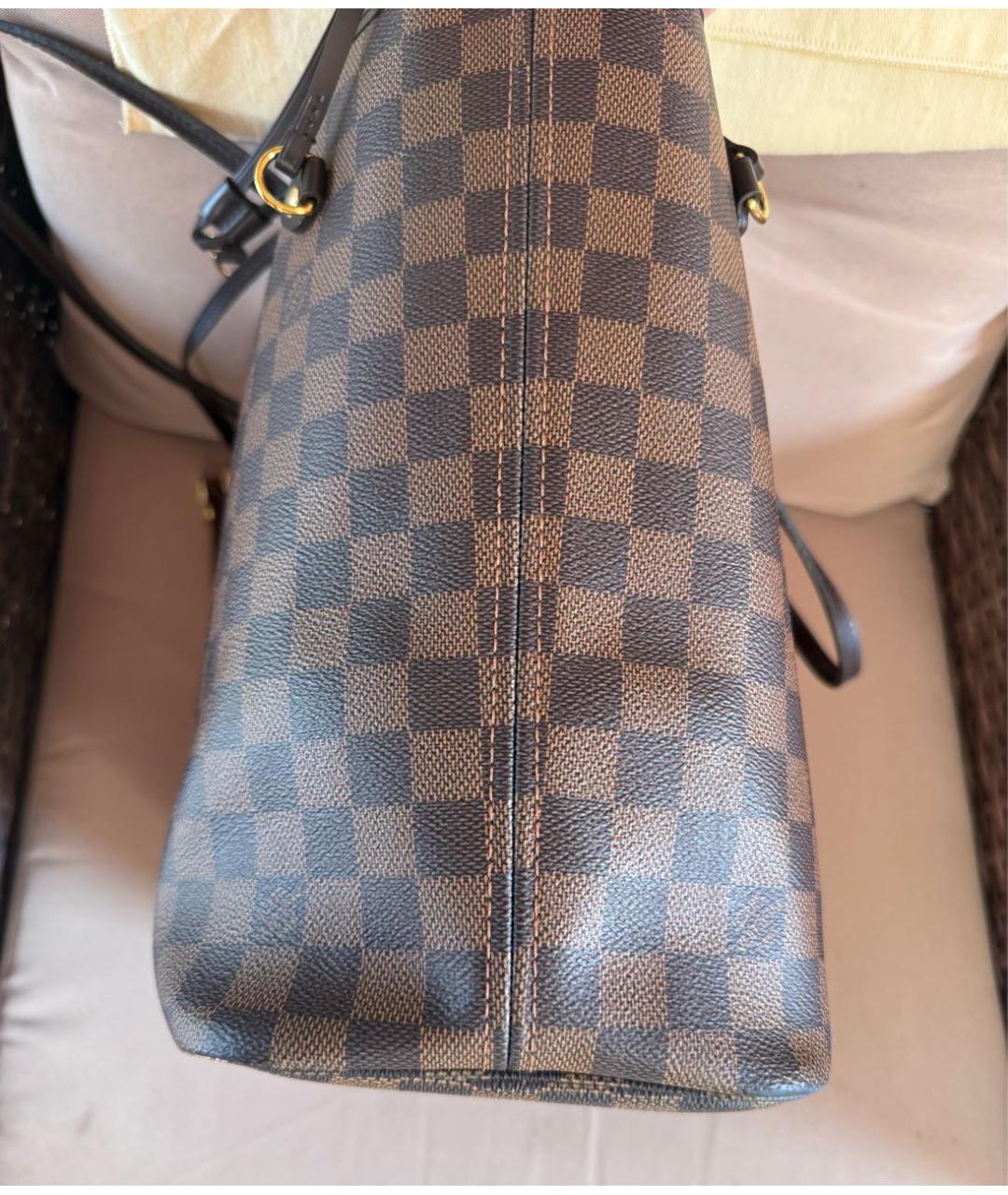LOUIS VUITTON Коричневая кожаная сумка тоут, фото 6