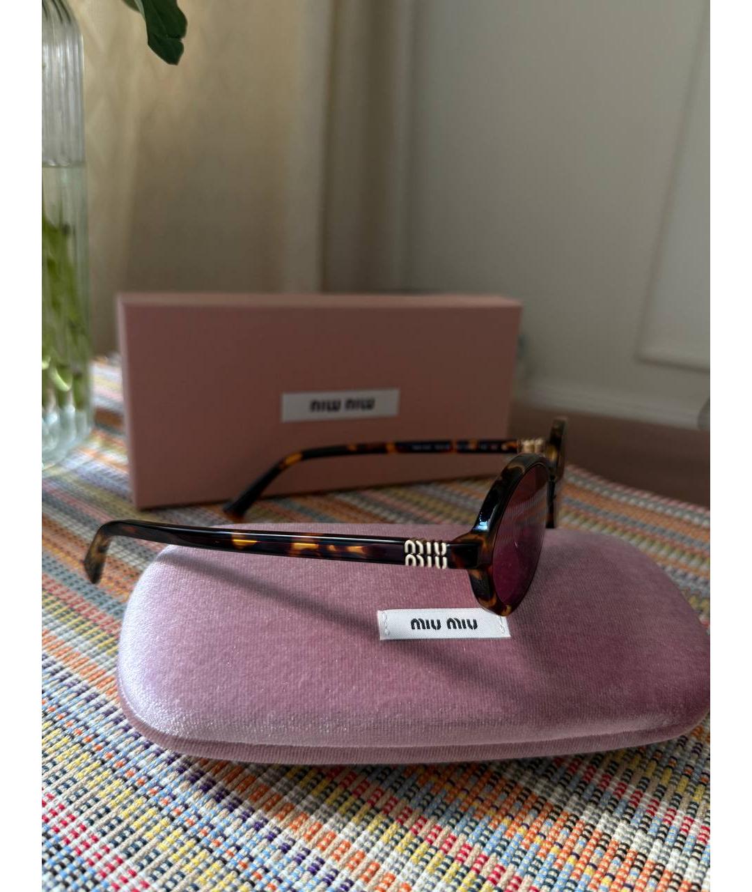 MIU MIU Коричневые солнцезащитные очки, фото 7