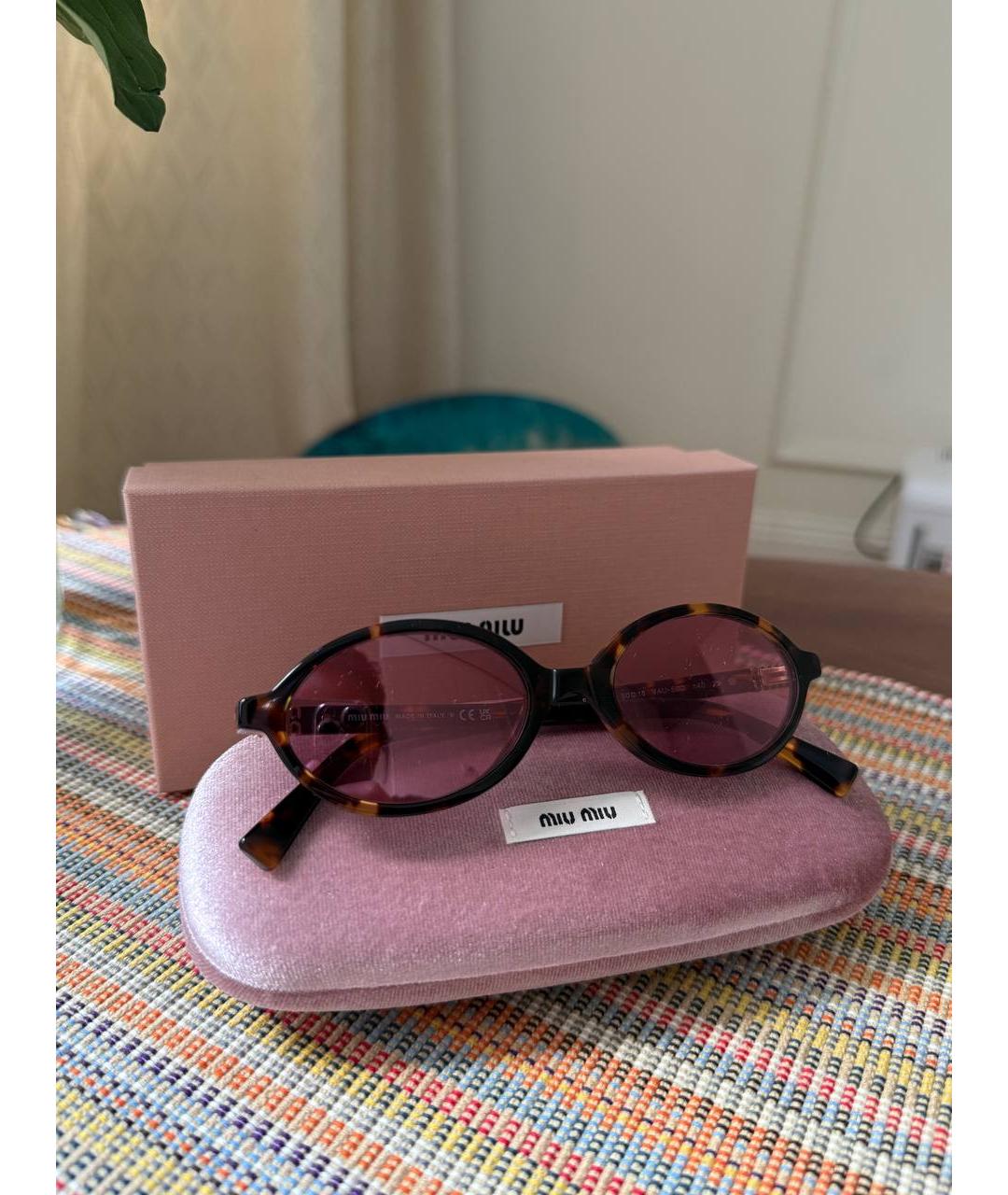MIU MIU Коричневые солнцезащитные очки, фото 6