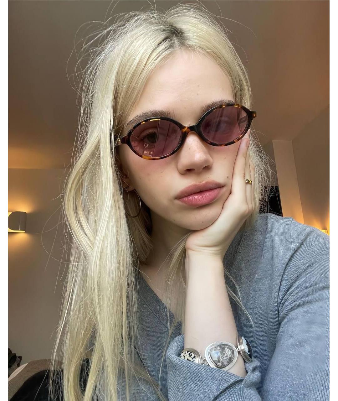 MIU MIU Коричневые солнцезащитные очки, фото 4