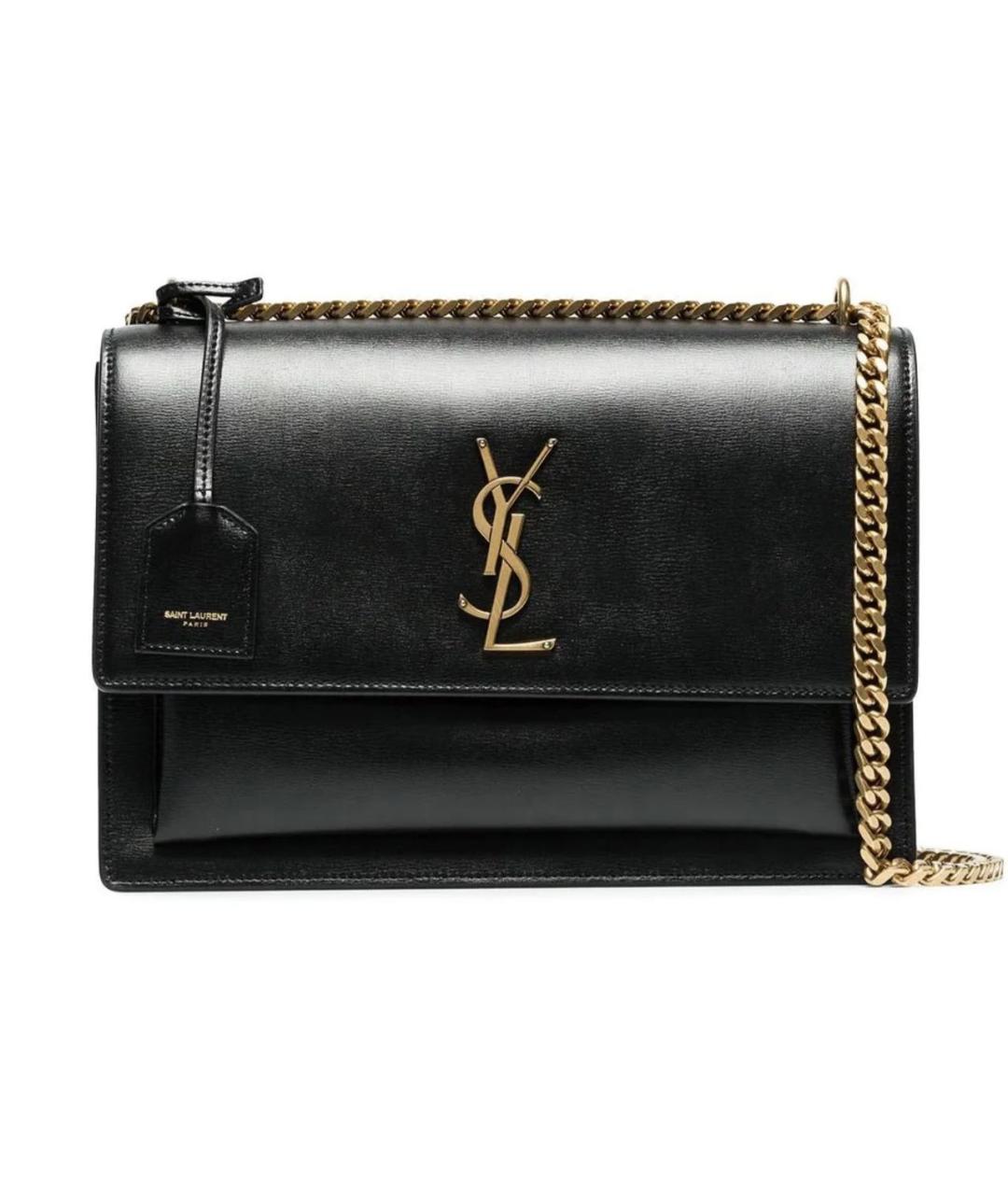 SAINT LAURENT Черная кожаная сумка через плечо, фото 9