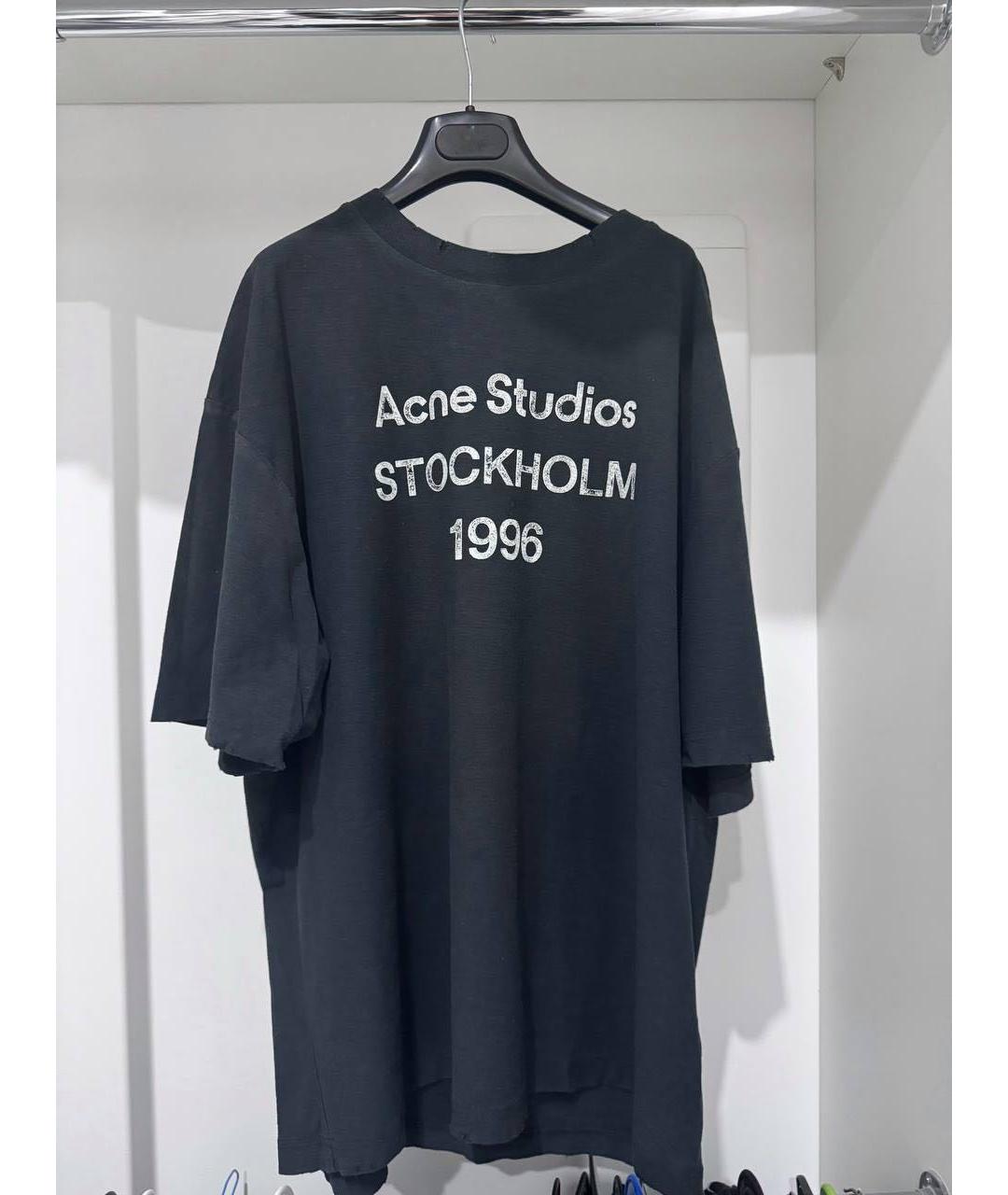 ACNE STUDIOS Черная хлопковая футболка, фото 4