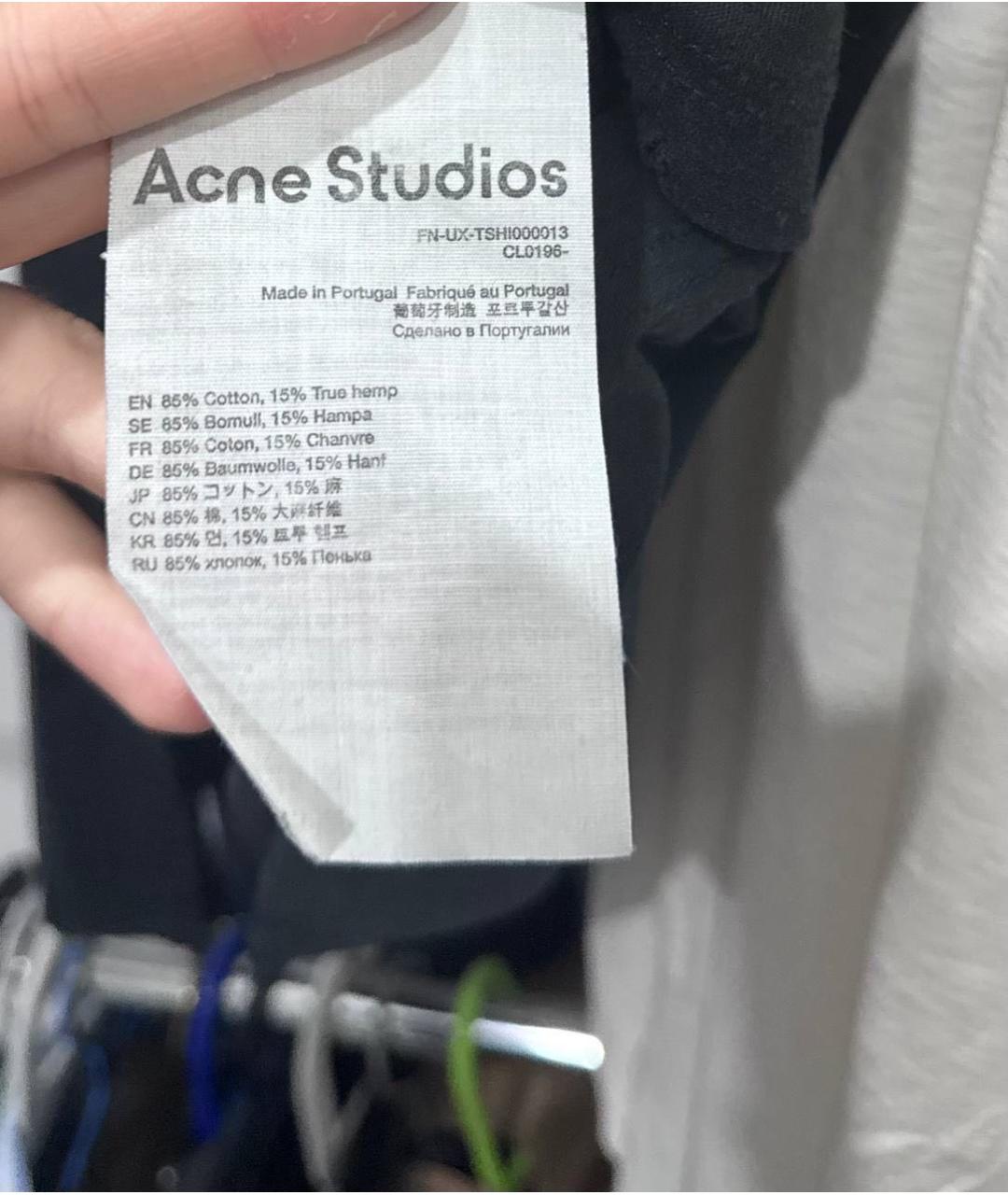 ACNE STUDIOS Черная хлопковая футболка, фото 3