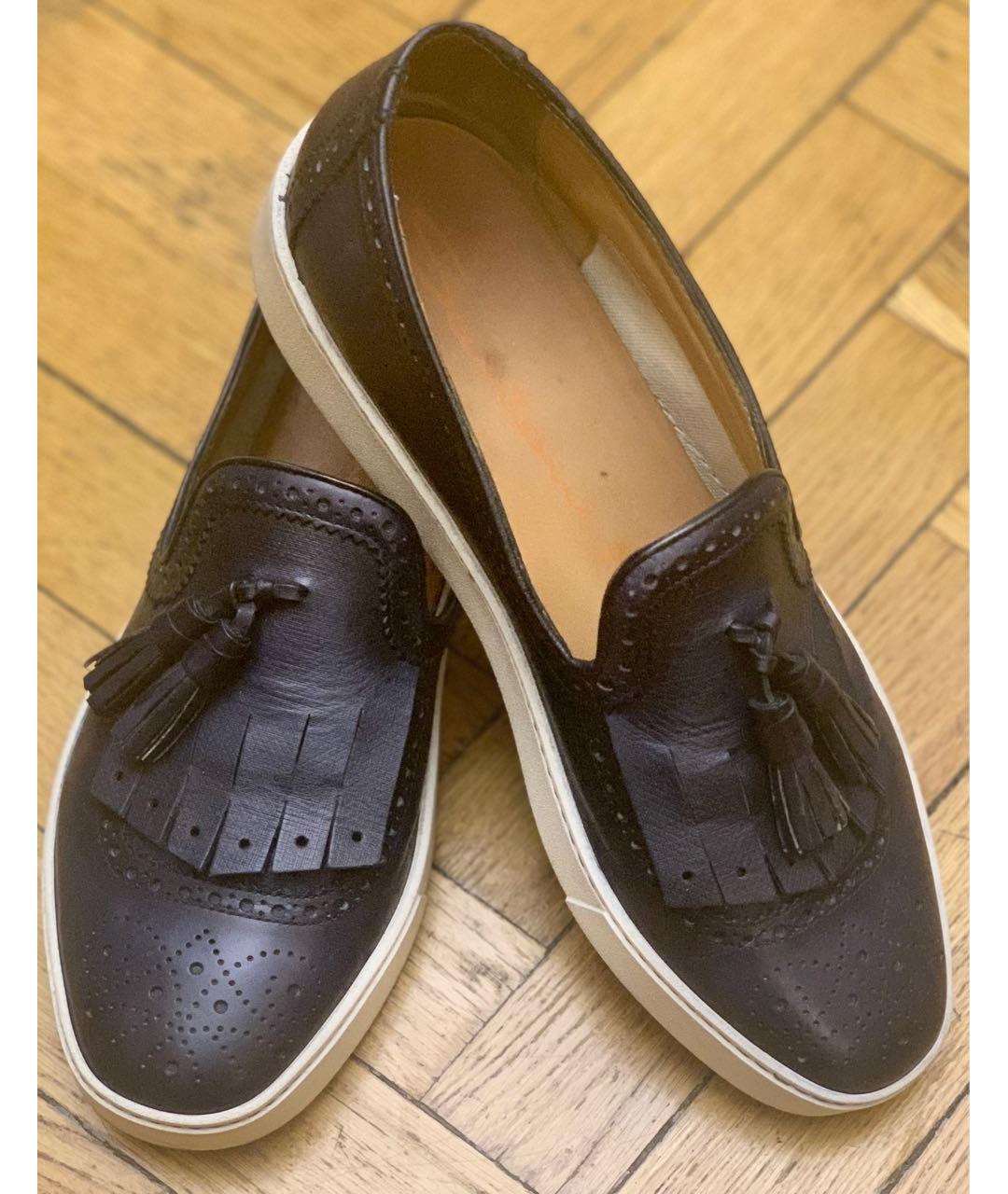 SANTONI Темно-синие кожаные лоферы, фото 4