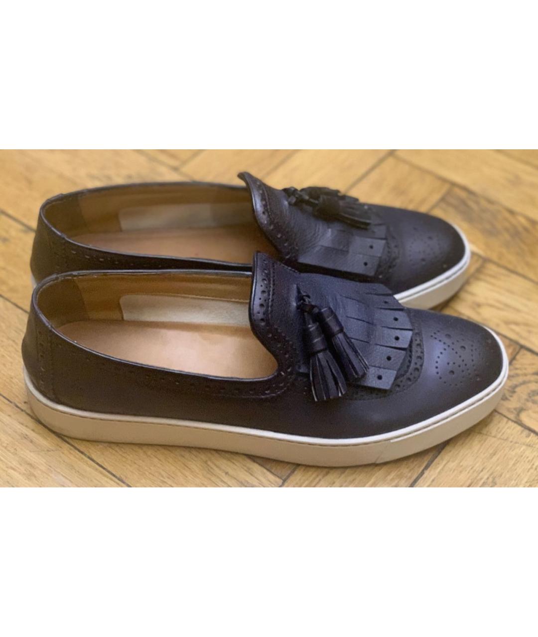 SANTONI Темно-синие кожаные лоферы, фото 7