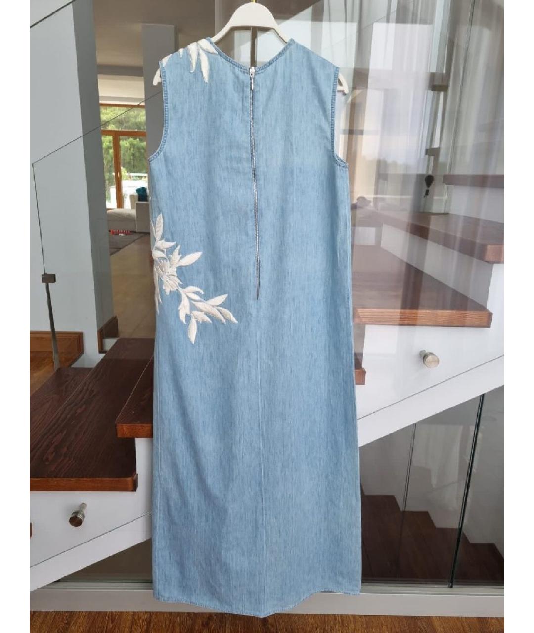 ERMANNO SCERVINO Синее хлопковое повседневное платье, фото 2