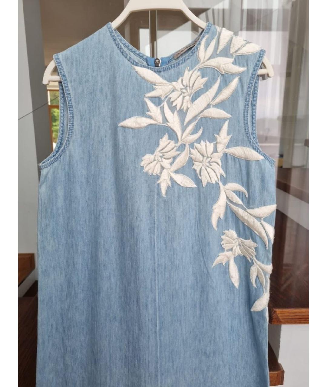 ERMANNO SCERVINO Синее хлопковое повседневное платье, фото 3