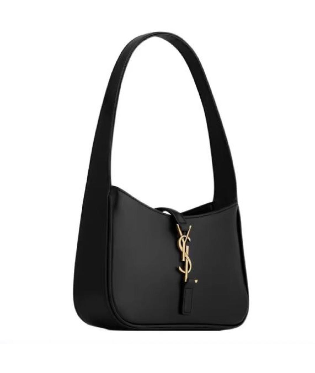 SAINT LAURENT Черная кожаная сумка с короткими ручками, фото 2