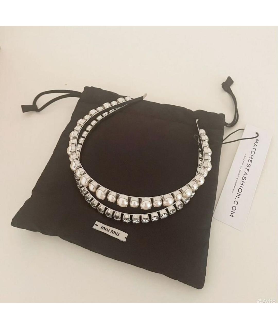 MIU MIU Серебрянный ободок, фото 8