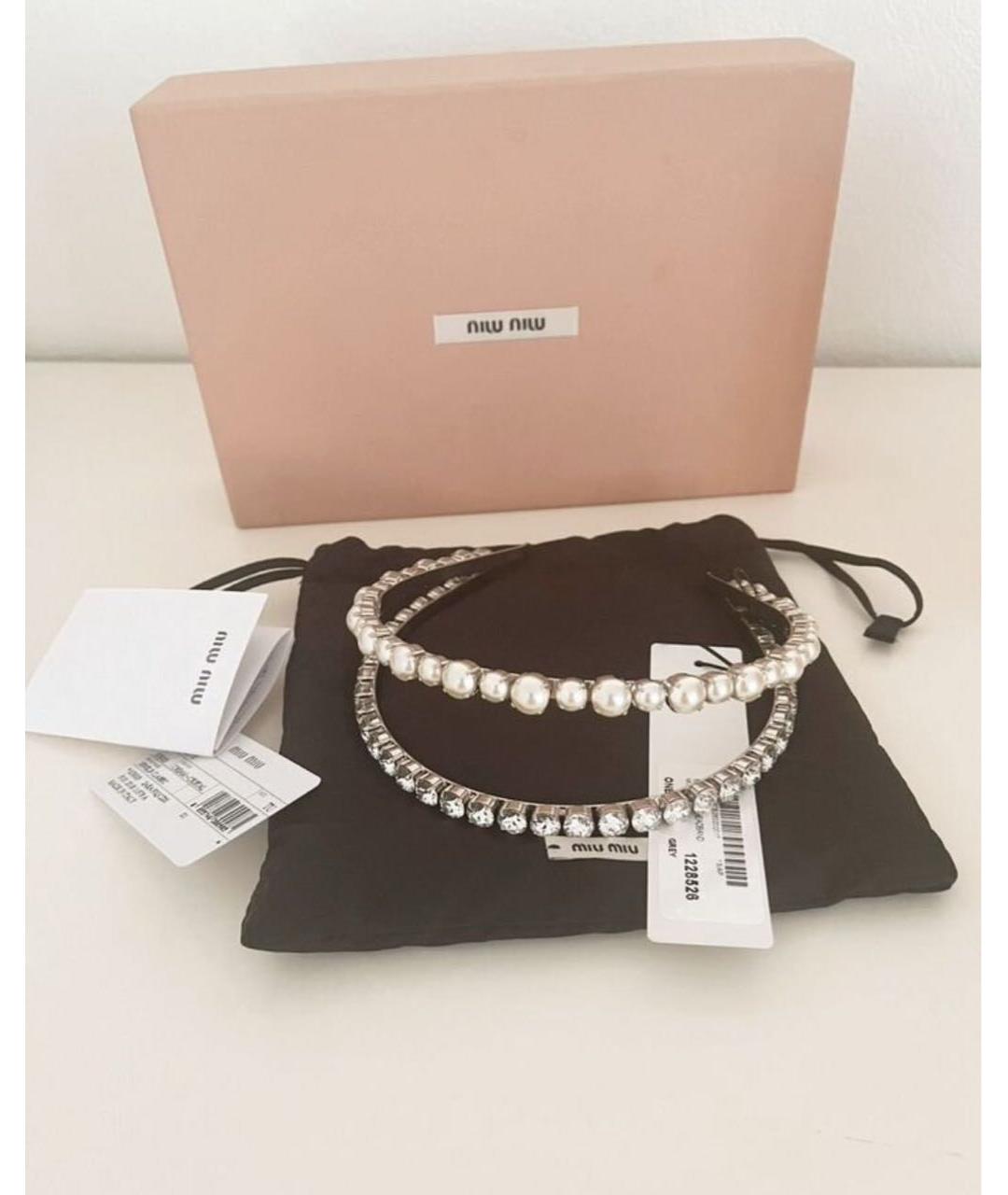 MIU MIU Серебрянный ободок, фото 3