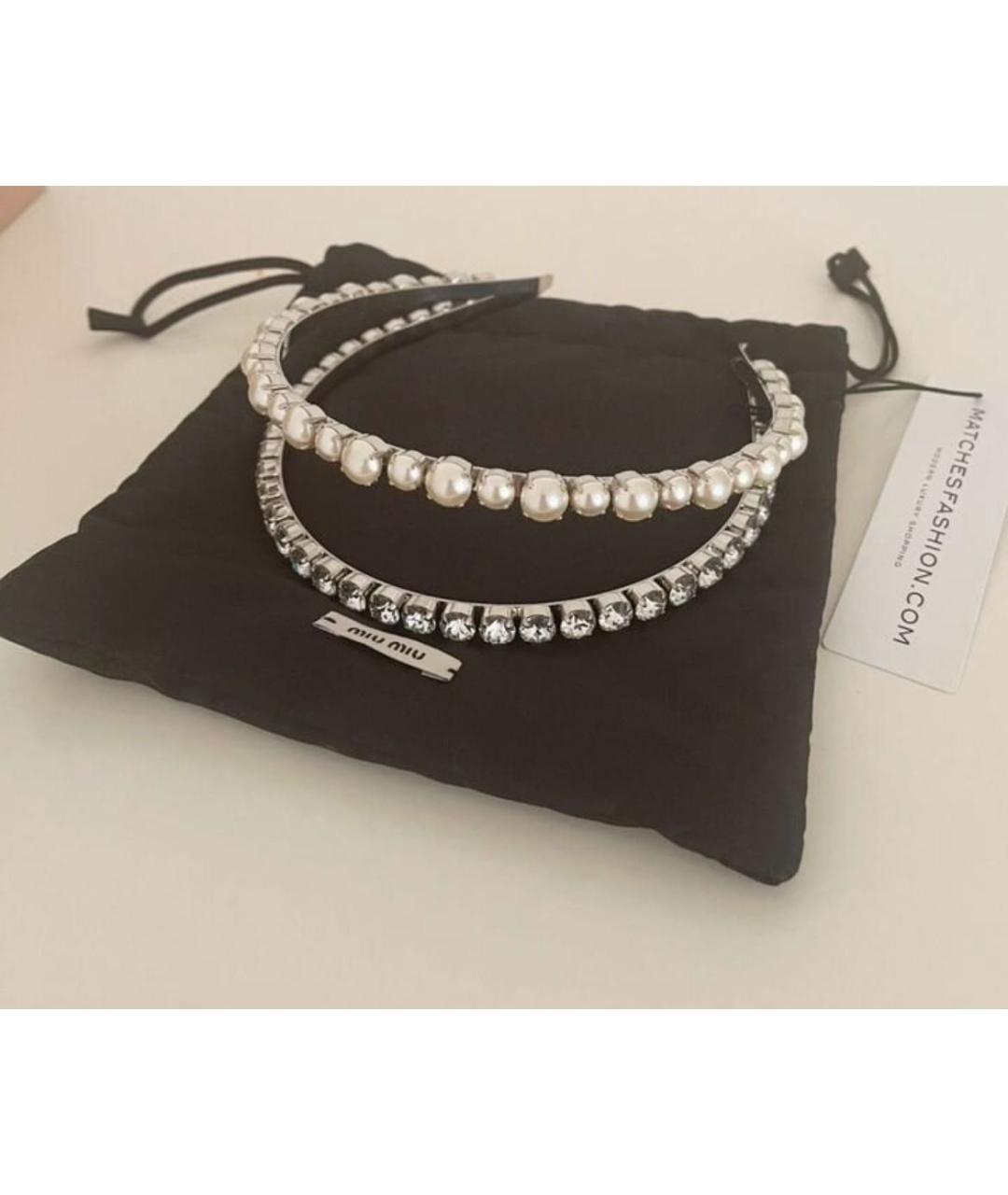 MIU MIU Серебрянный ободок, фото 2