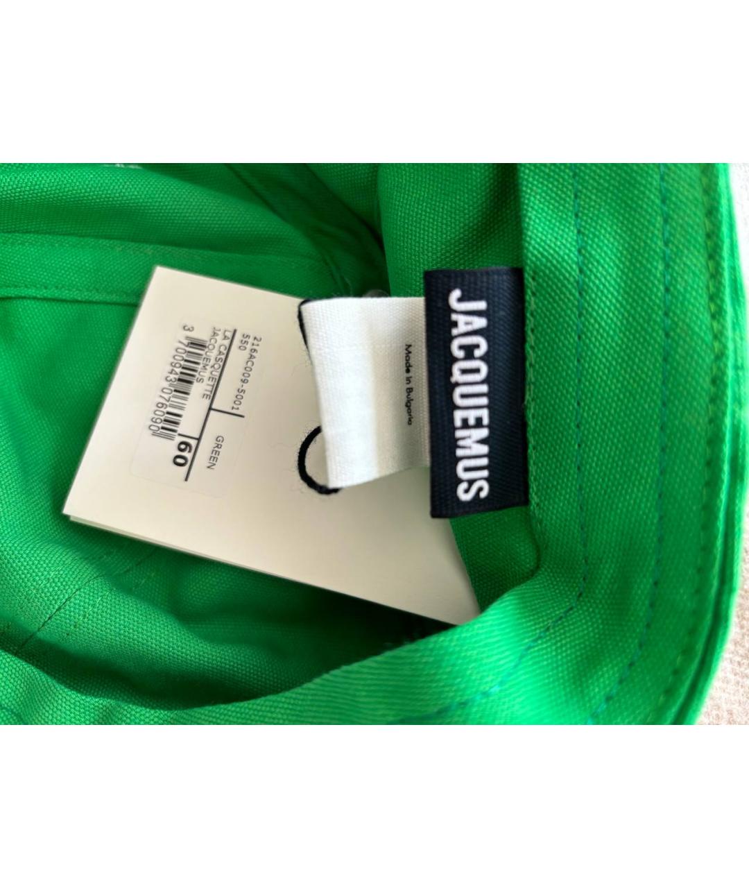 JACQUEMUS Зеленая хлопковая кепка, фото 6