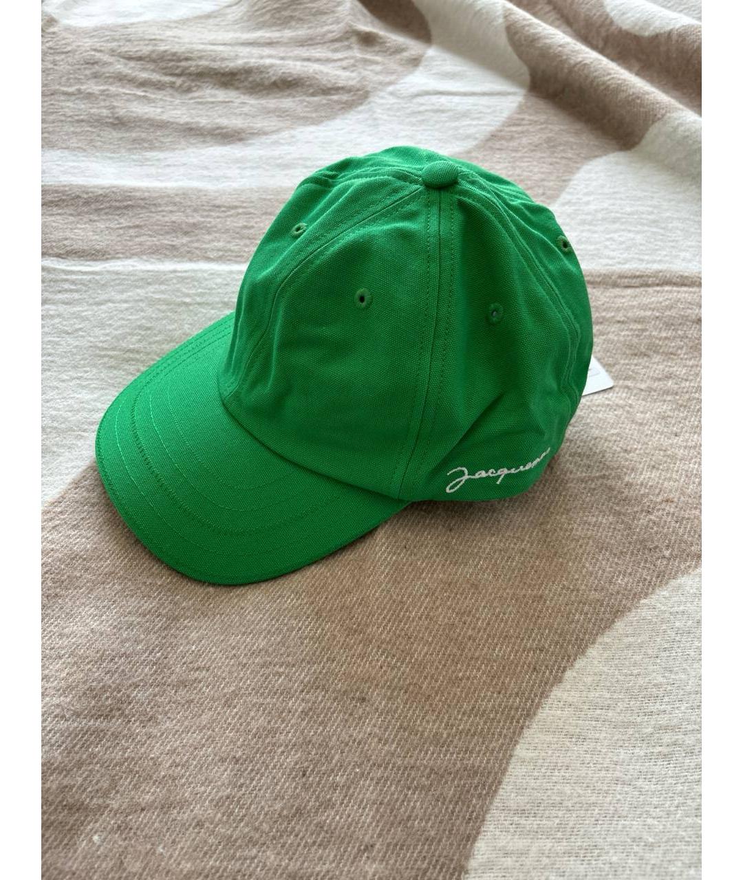 JACQUEMUS Зеленая хлопковая кепка, фото 4