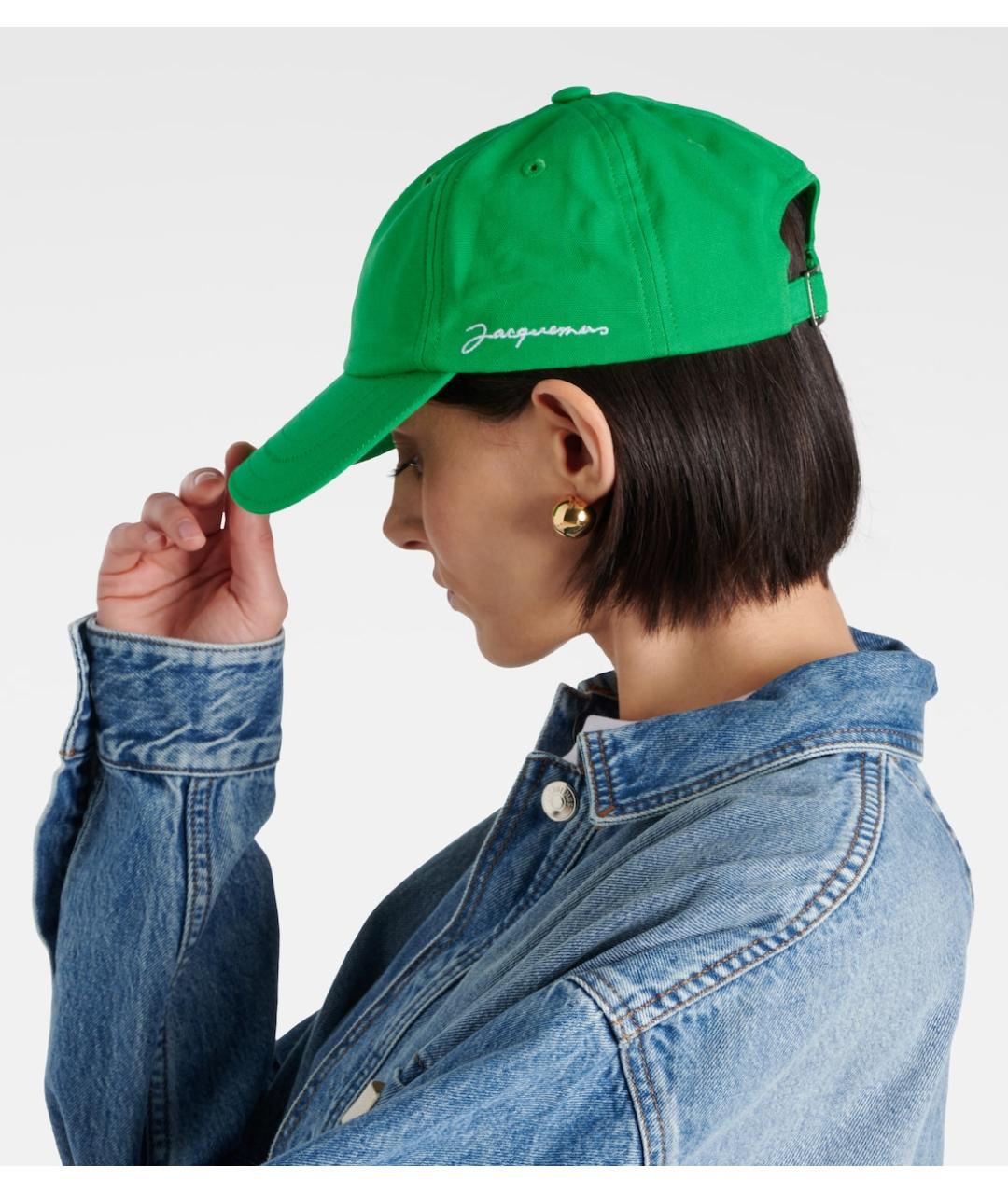 JACQUEMUS Зеленая хлопковая кепка, фото 3