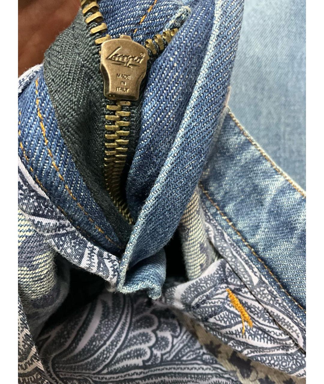 ETRO Синие хлопковые прямые джинсы, фото 4