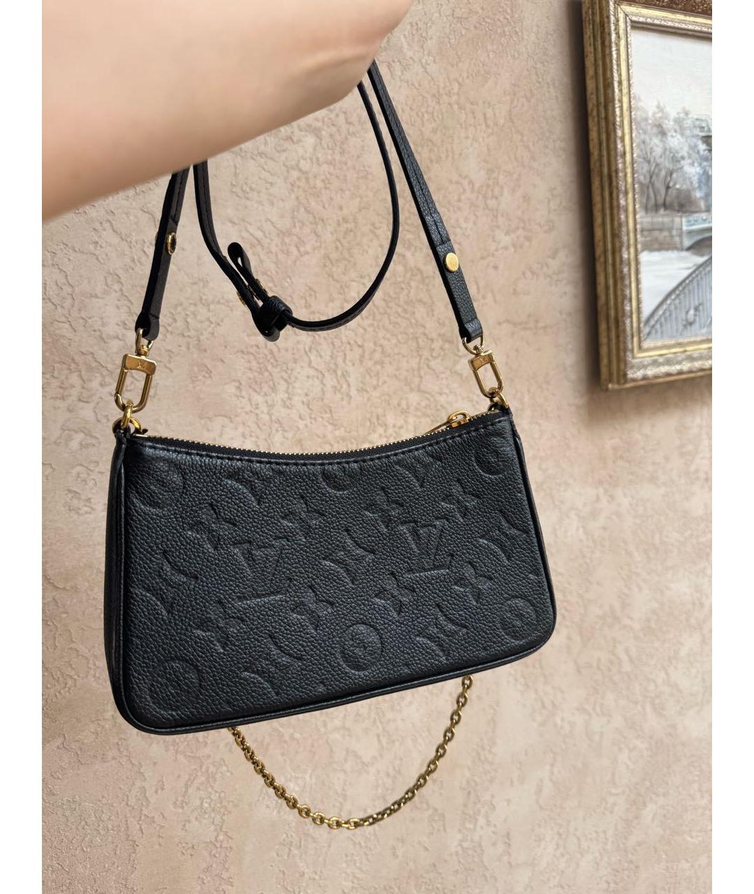 LOUIS VUITTON Черная кожаная сумка через плечо, фото 2