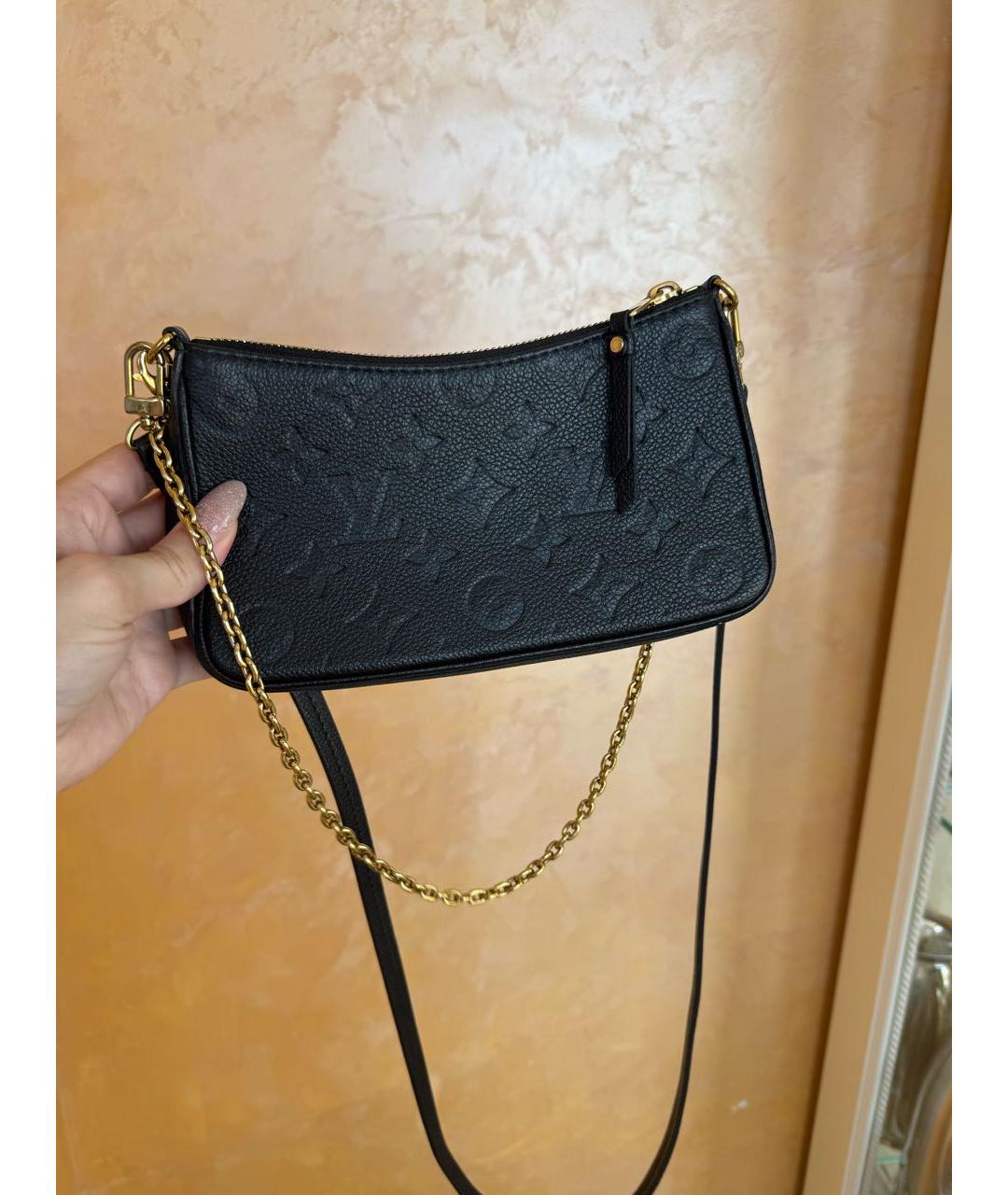 LOUIS VUITTON Черная кожаная сумка через плечо, фото 4