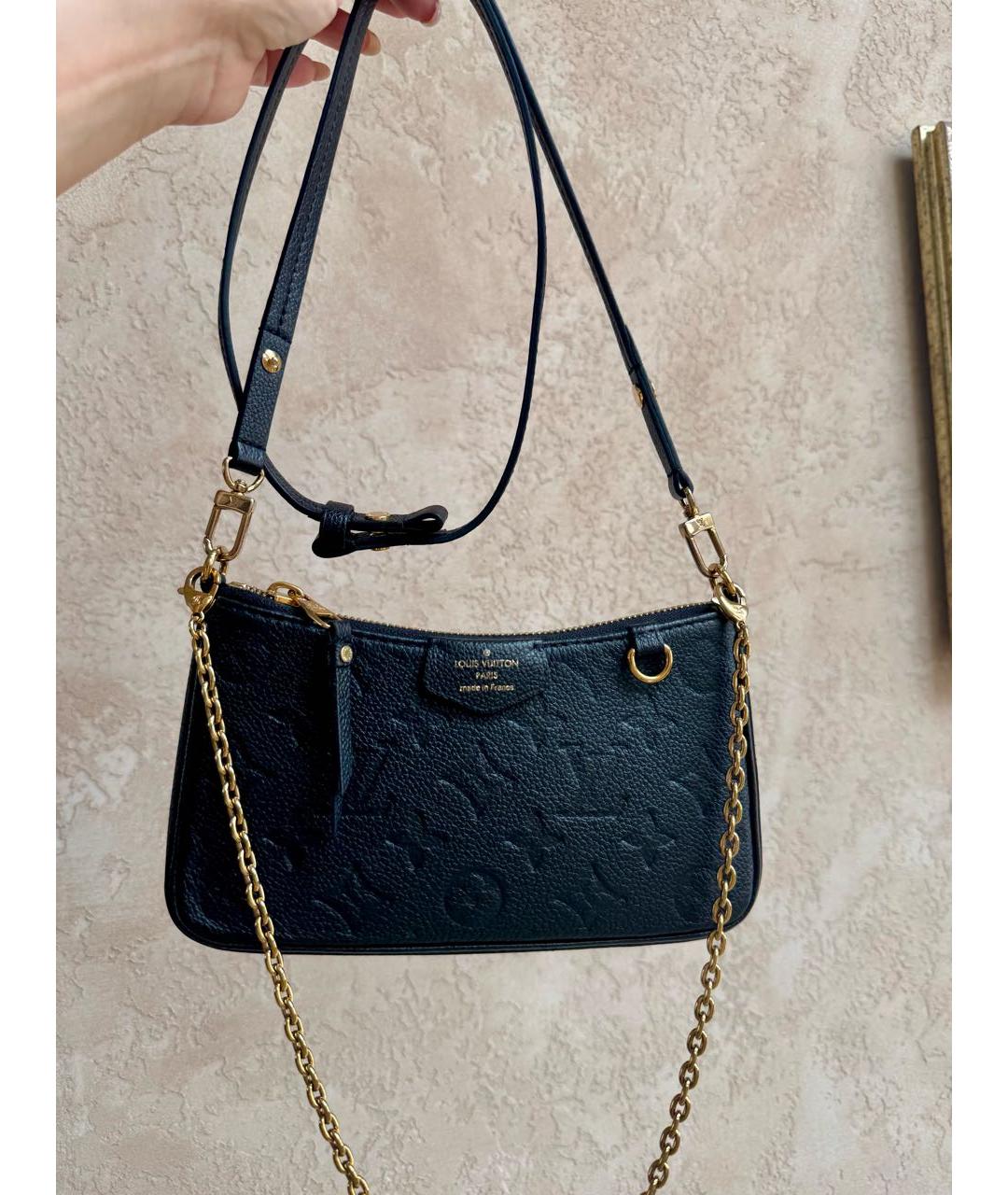 LOUIS VUITTON Черная кожаная сумка через плечо, фото 5
