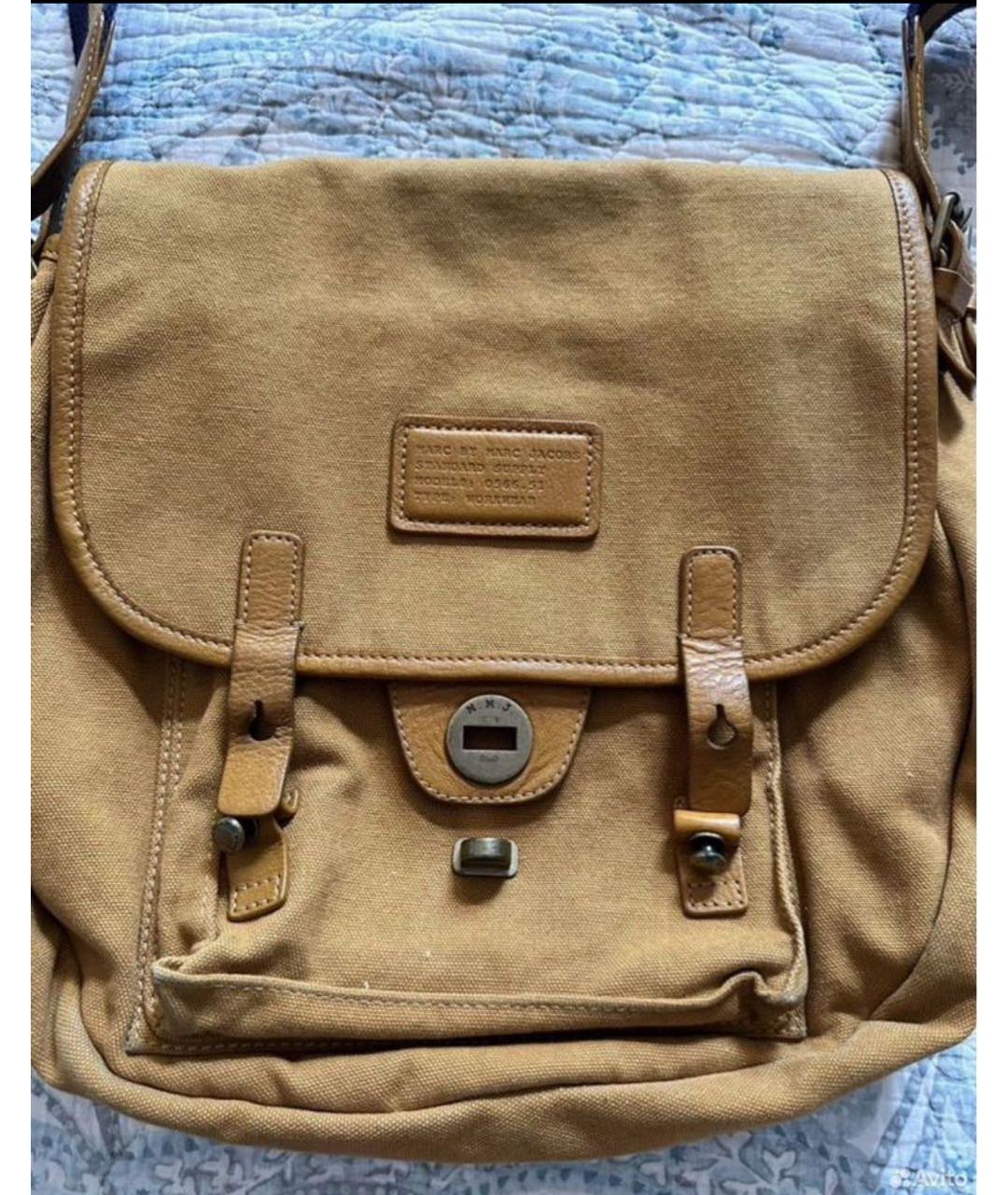 MARC BY MARC JACOBS Горчичная тканевая сумка на плечо, фото 5