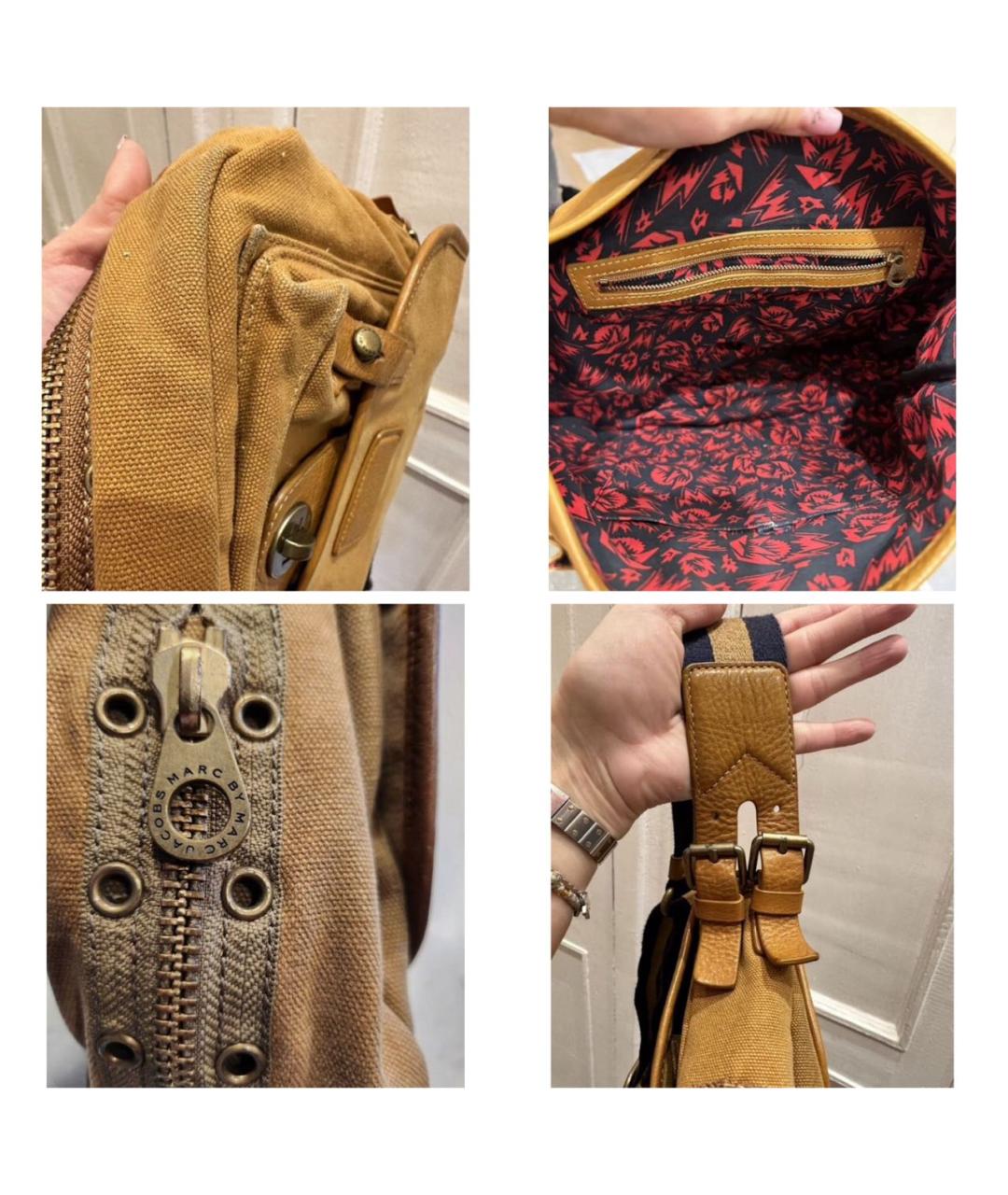 MARC BY MARC JACOBS Горчичная тканевая сумка на плечо, фото 7