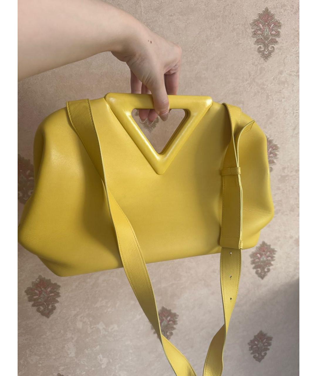 BOTTEGA VENETA Желтая кожаная сумка тоут, фото 2