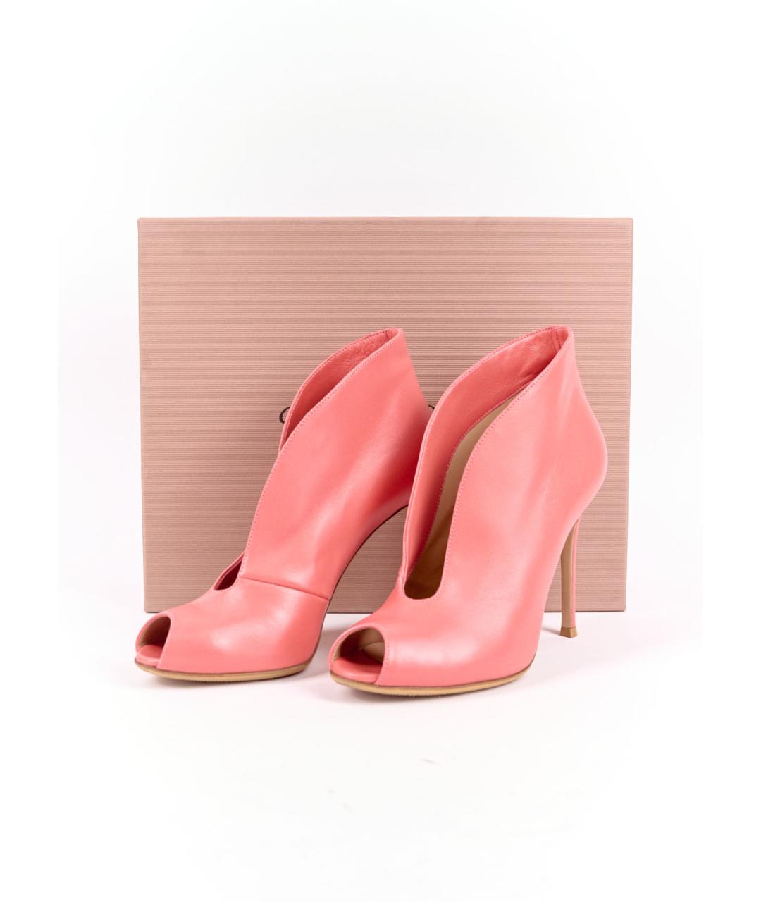 GIANVITO ROSSI Розовые кожаные ботильоны, фото 6