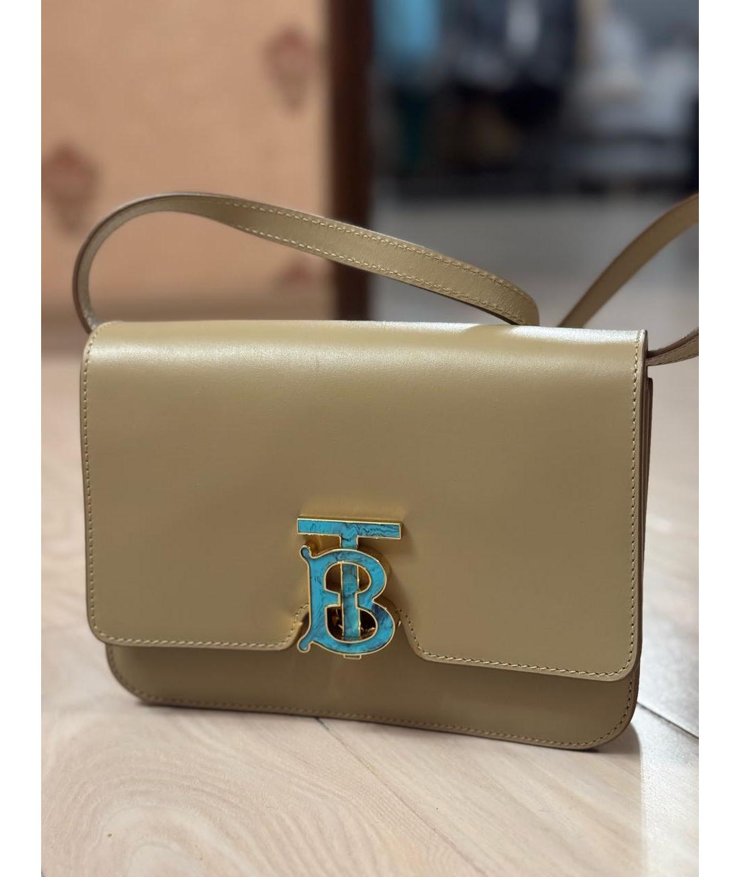 BURBERRY Бежевая кожаная сумка через плечо, фото 2