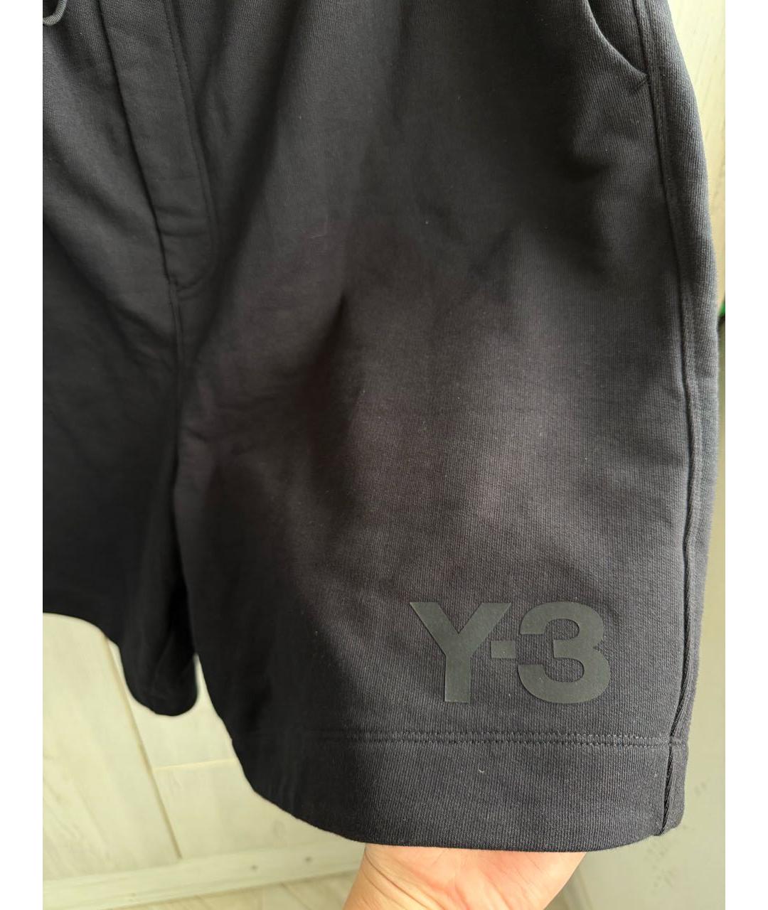 Y-3 Черные хлопковые шорты, фото 3