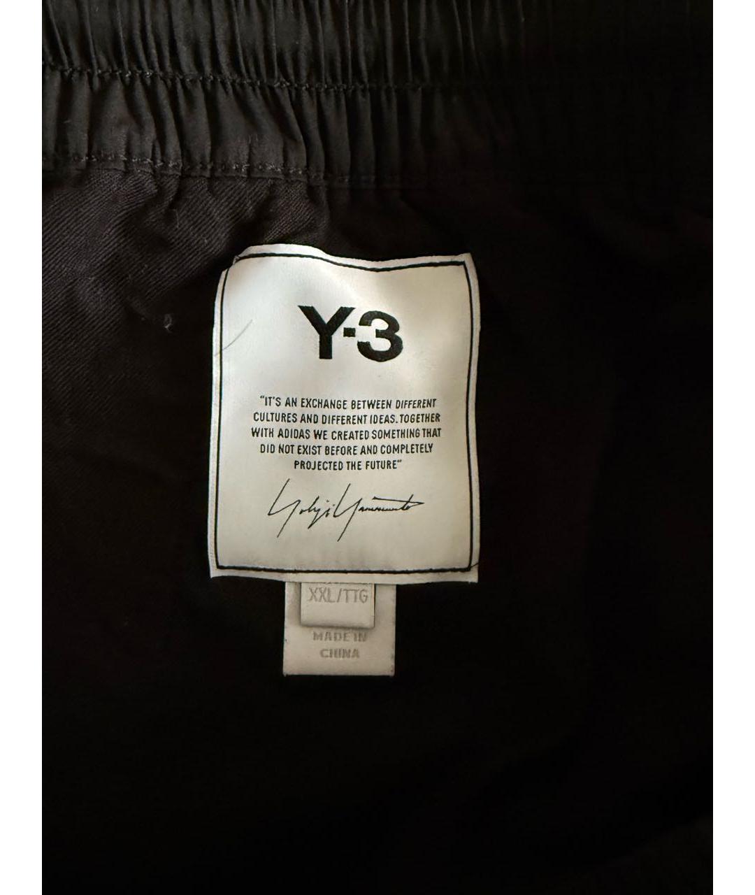 Y-3 Черные хлопковые шорты, фото 4