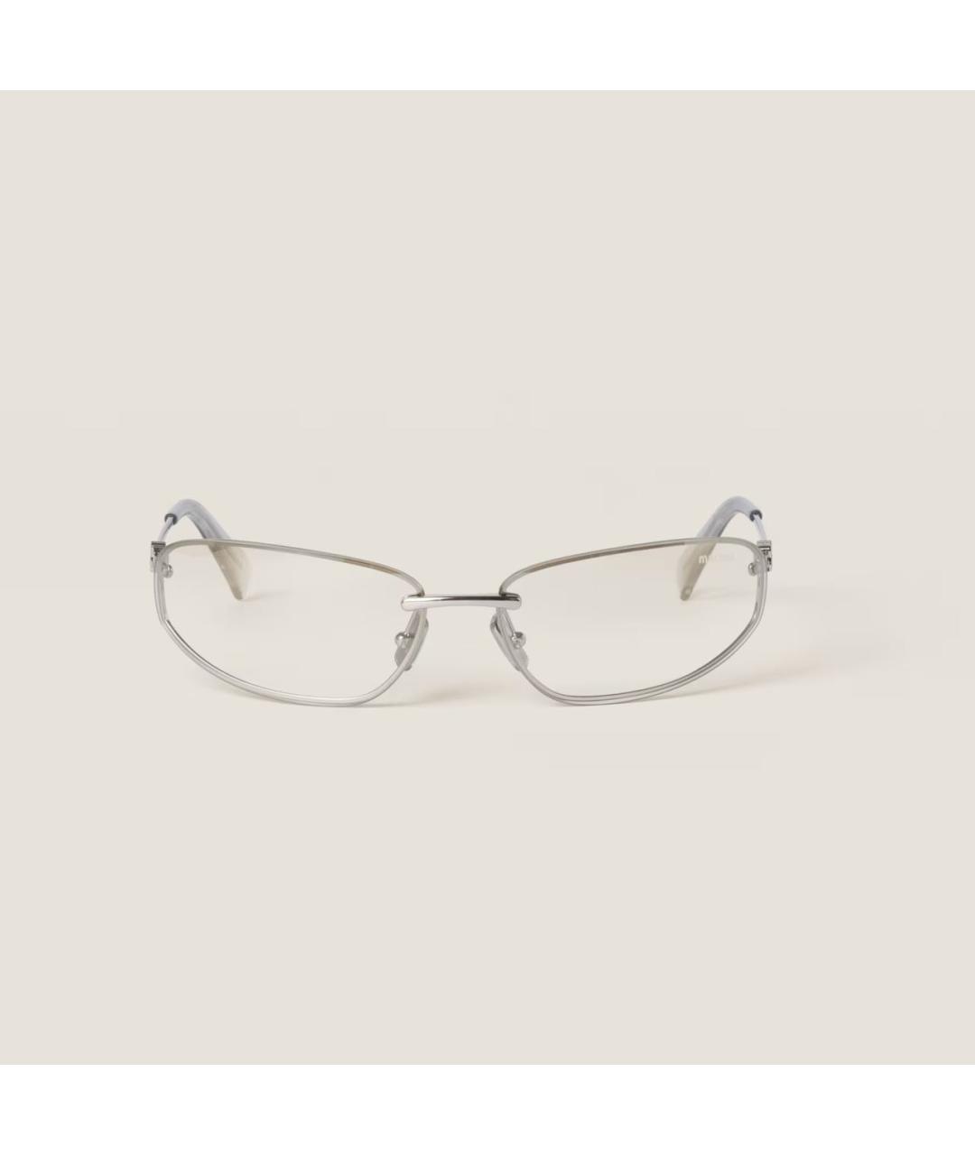 MIU MIU Белые металлические солнцезащитные очки, фото 4