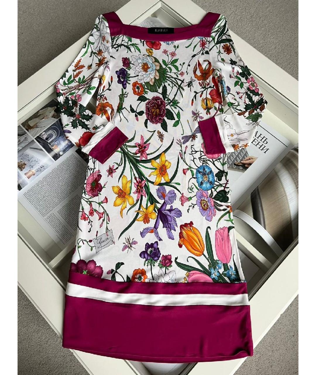 GUCCI Мульти хлопковое повседневное платье, фото 8