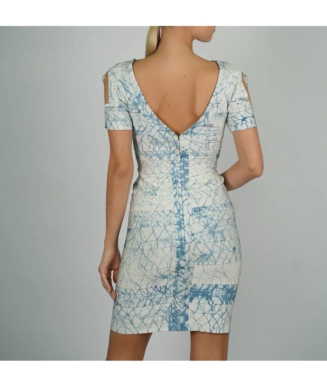 HERVE LEGER Голубое коктейльное платье, фото 3