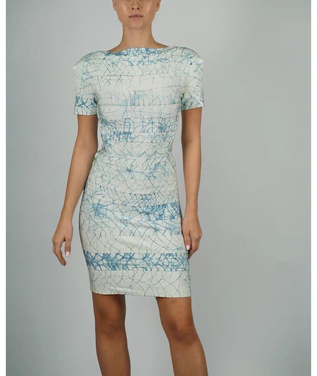 HERVE LEGER Голубое коктейльное платье, фото 2