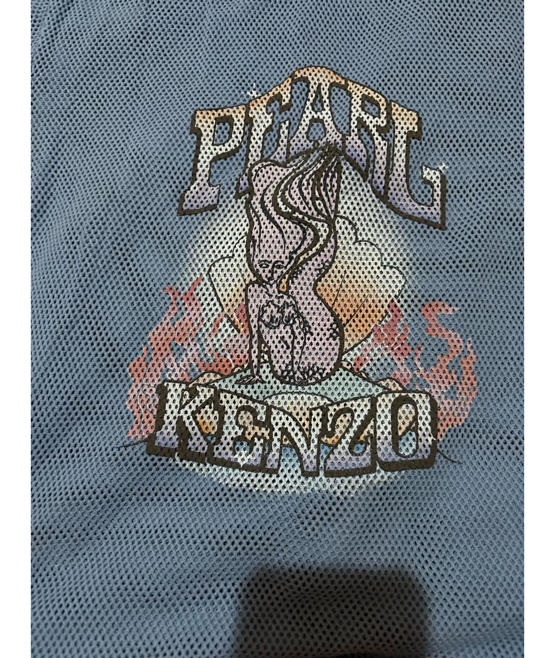 KENZO Голубая сетчатая футболка, фото 4