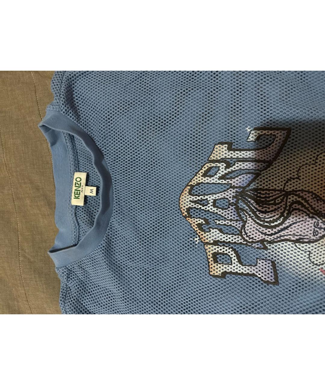 KENZO Голубая сетчатая футболка, фото 3