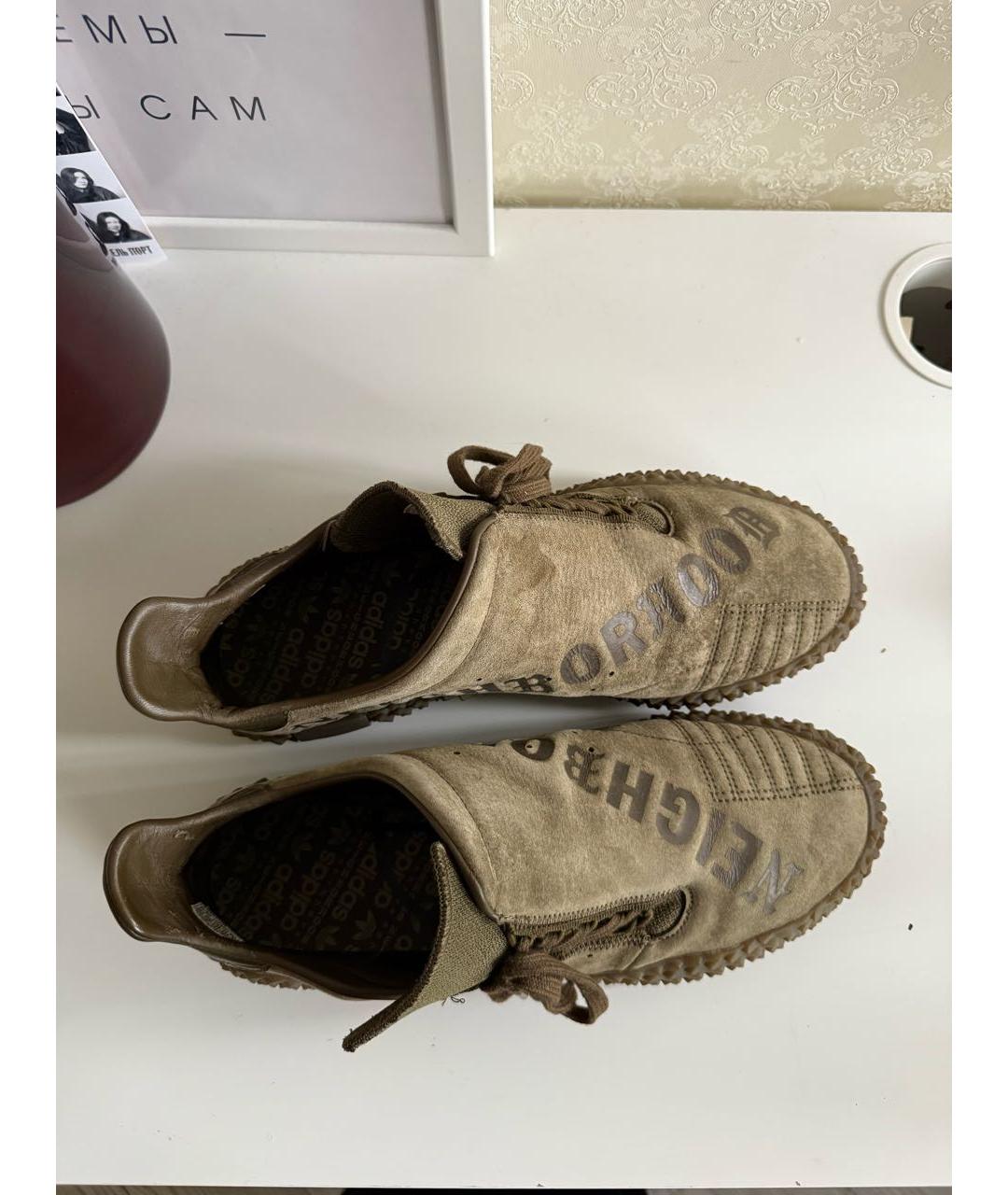 ADIDAS Хаки замшевые низкие кроссовки / кеды, фото 3
