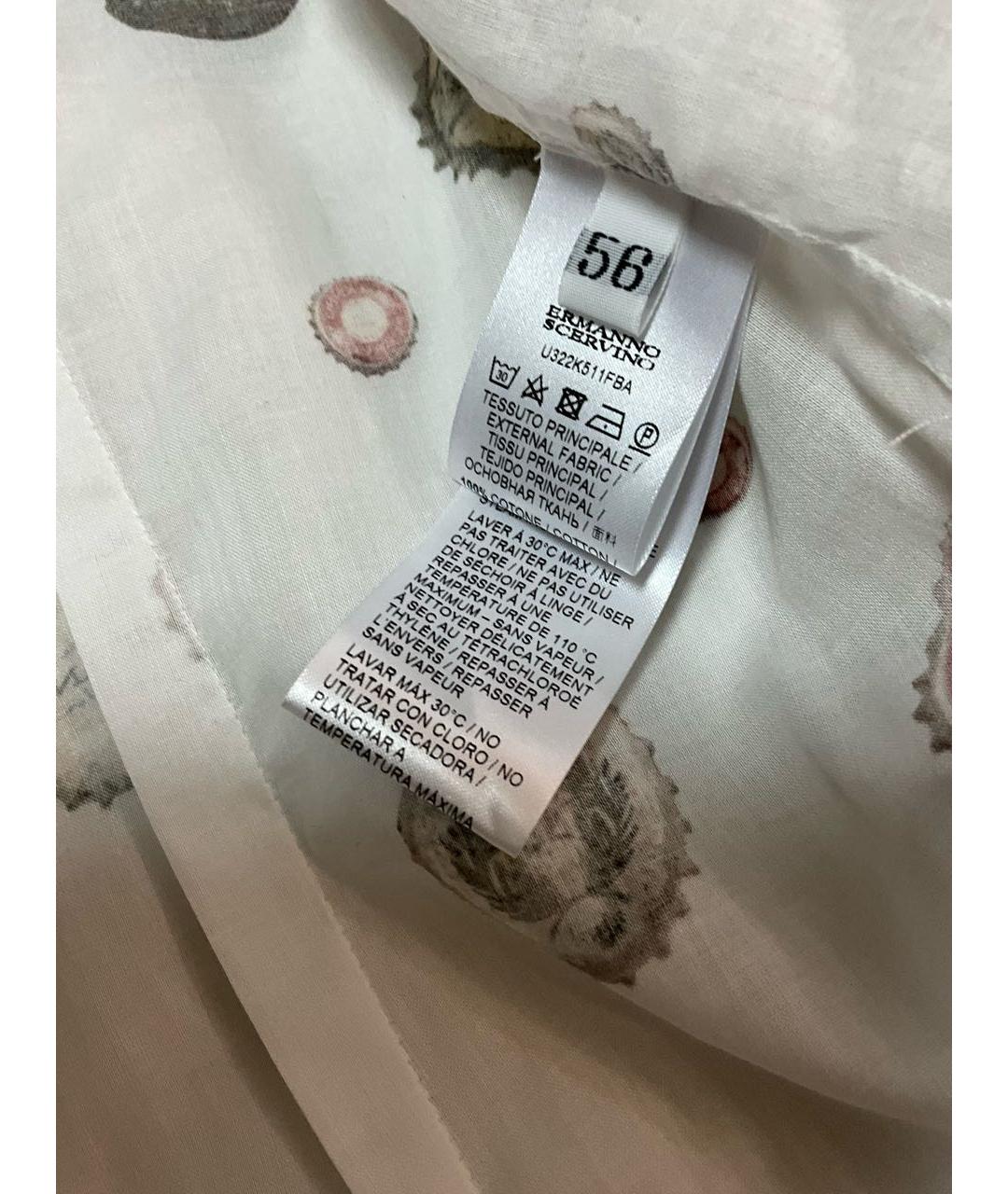 ERMANNO SCERVINO Белая хлопковая кэжуал рубашка, фото 6