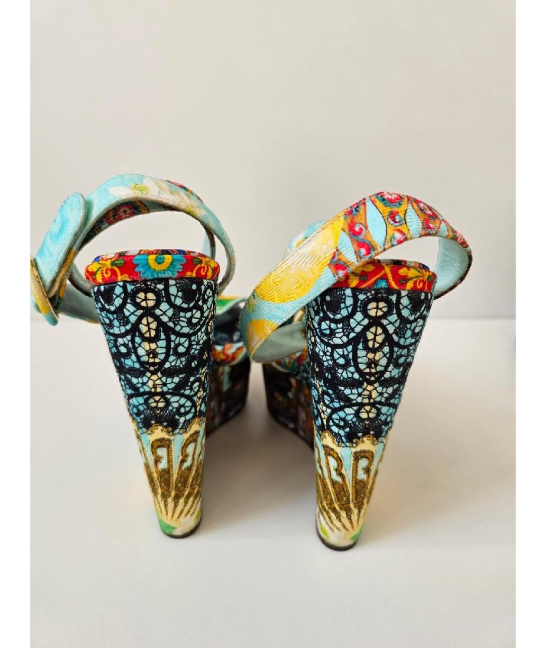 DOLCE&GABBANA Салатовые замшевые босоножки, фото 4