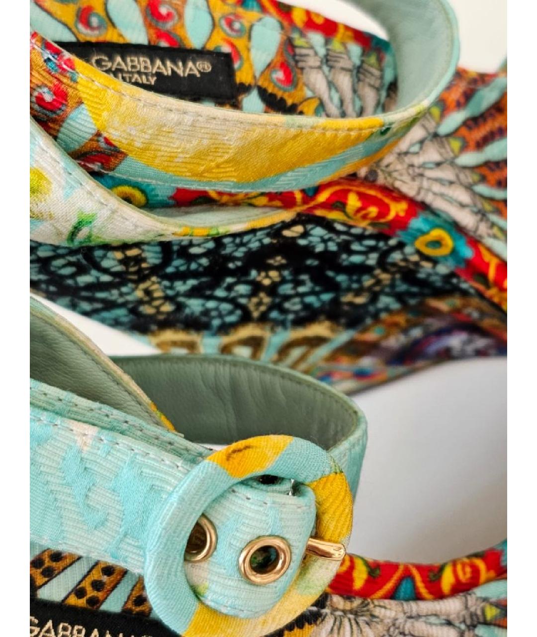DOLCE&GABBANA Салатовые замшевые босоножки, фото 6