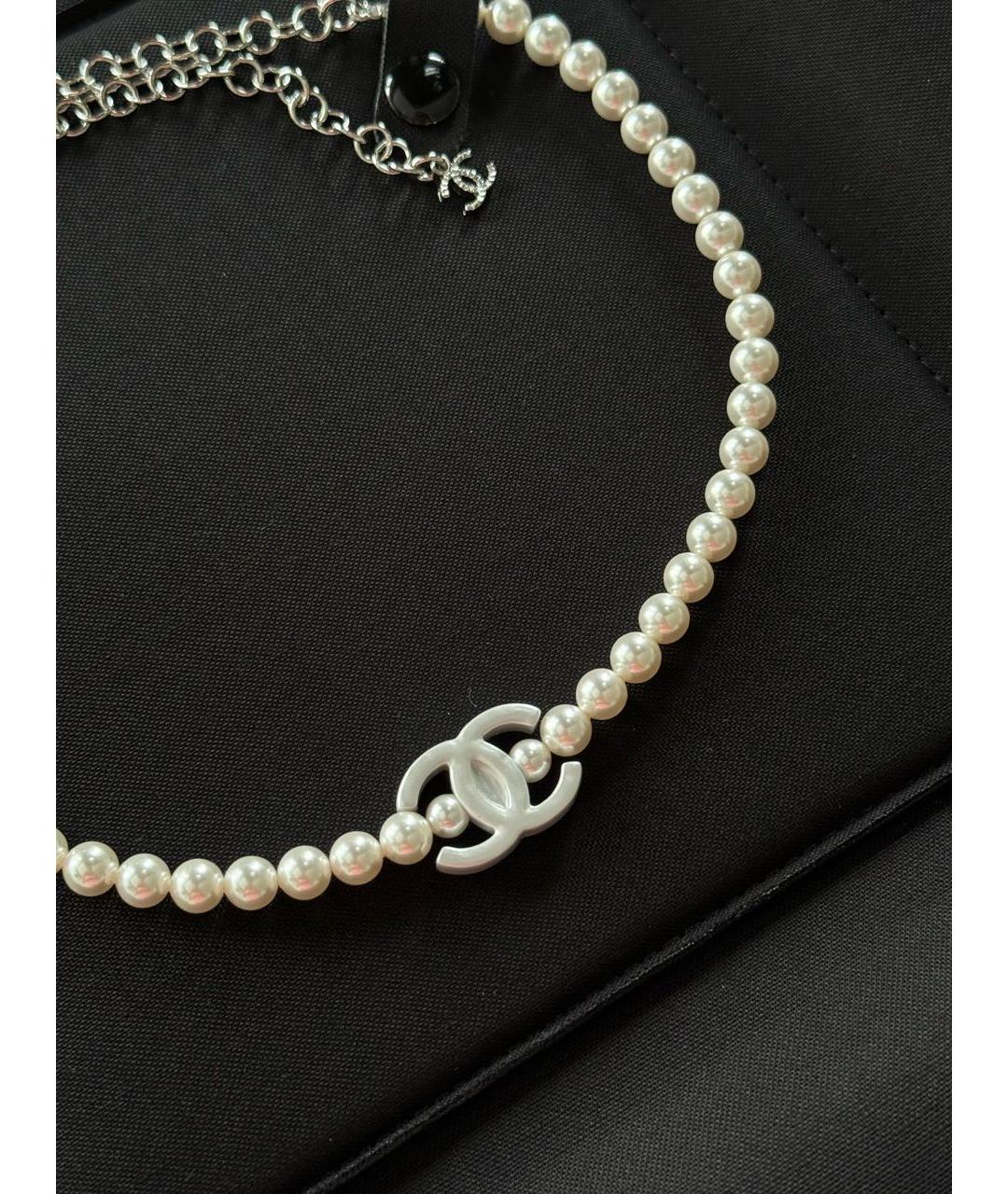 CHANEL Белый чокер, фото 4