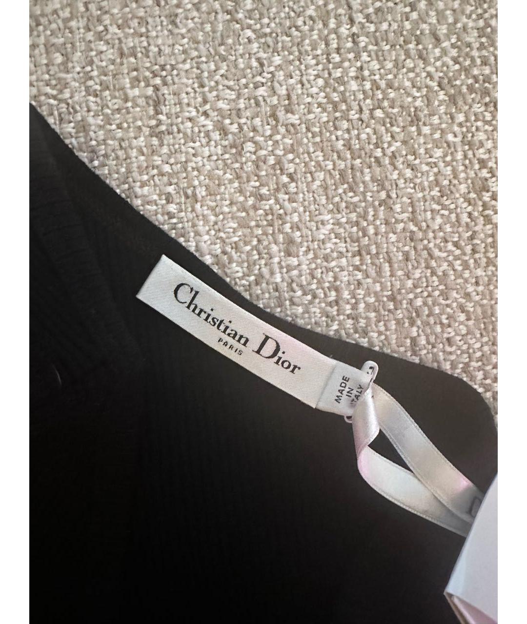 CHRISTIAN DIOR Черная хлопковая майка, фото 3