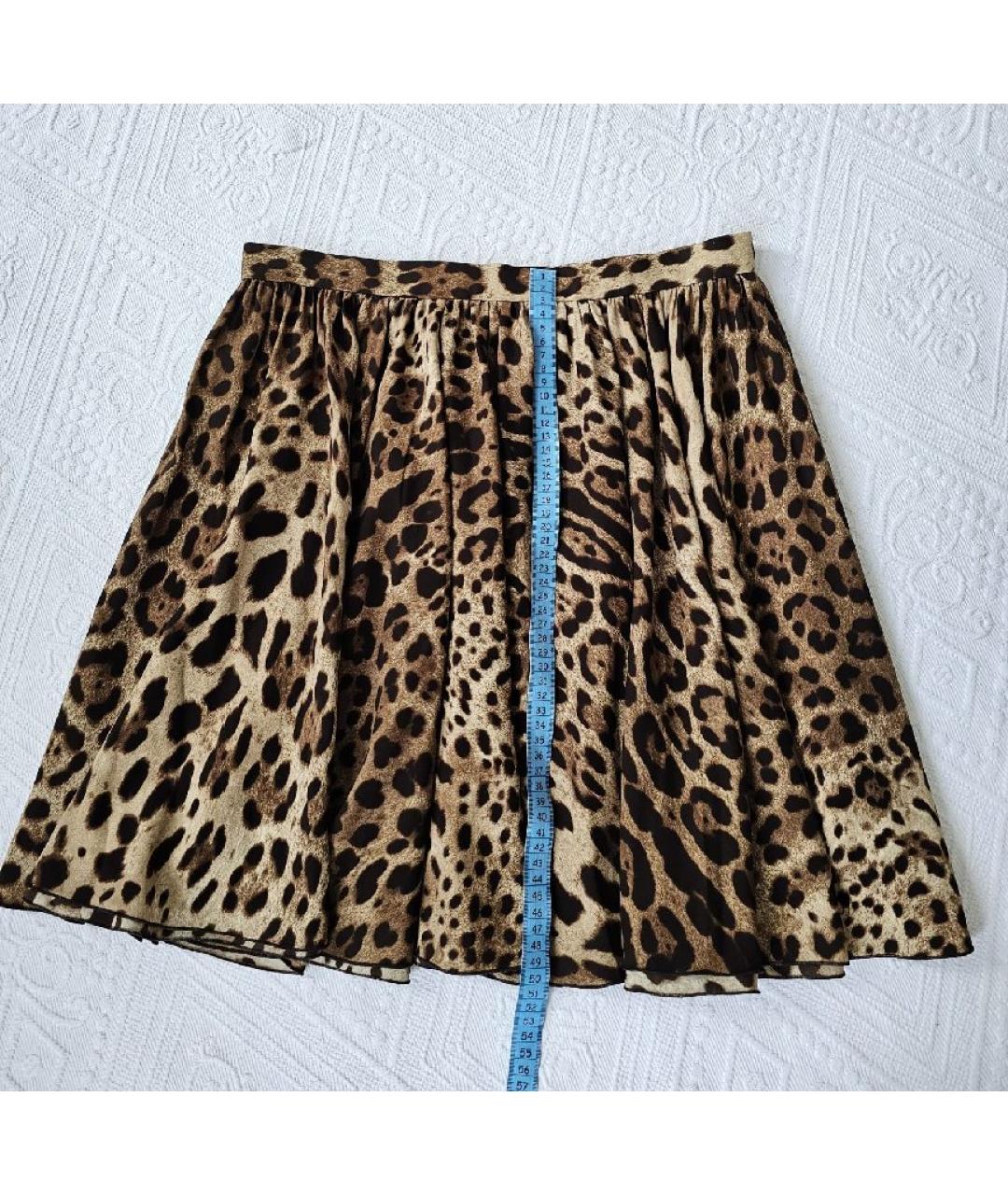 DOLCE&GABBANA Коричневая хлопковая юбка мини, фото 6