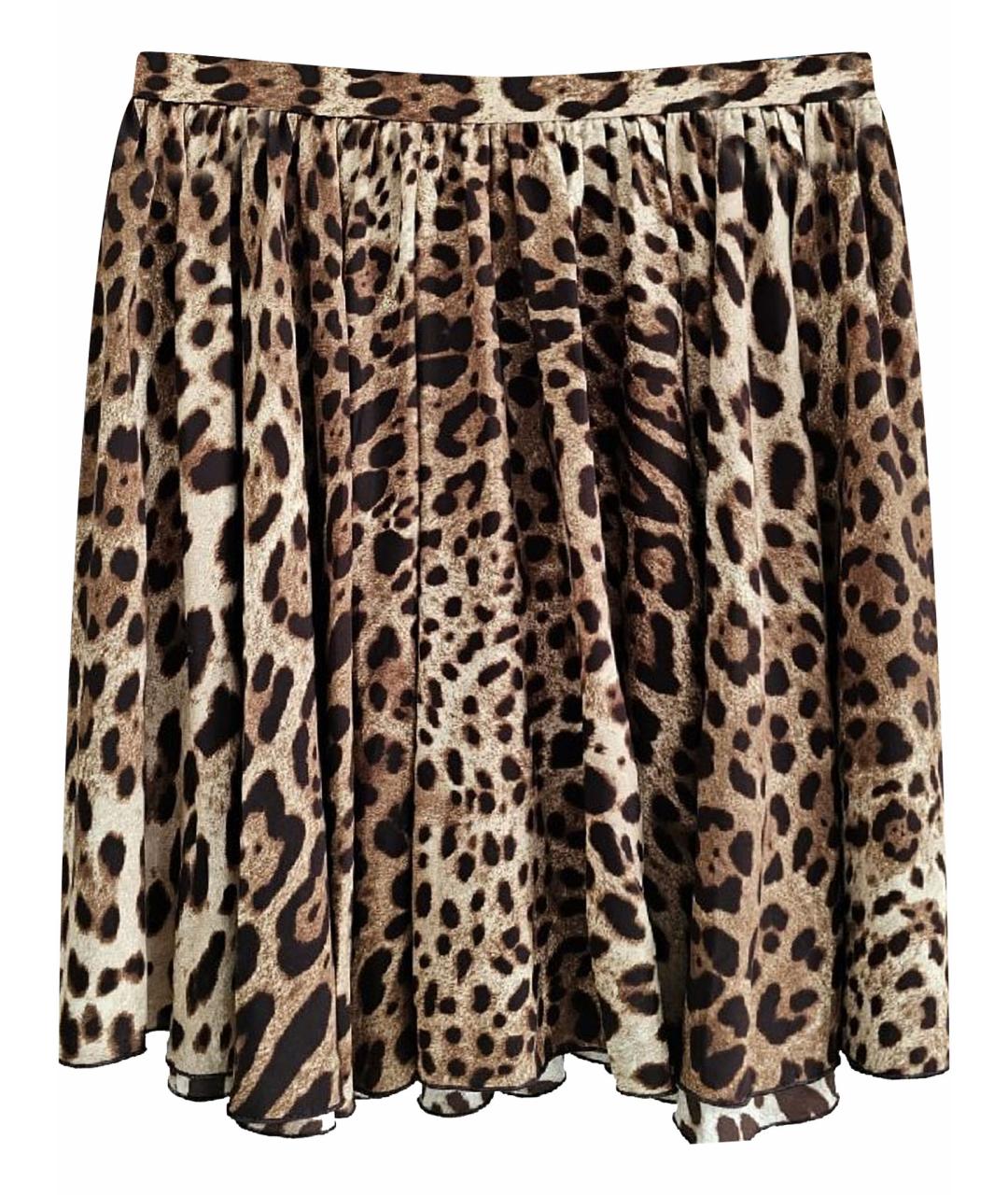DOLCE&GABBANA Коричневая хлопковая юбка мини, фото 1