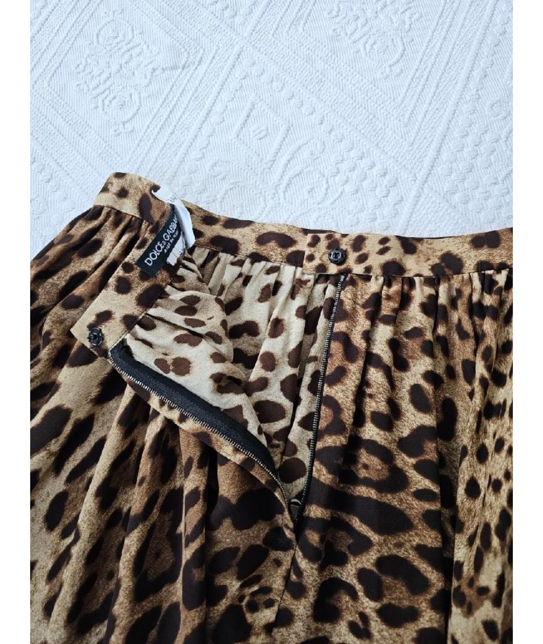 DOLCE&GABBANA Коричневая хлопковая юбка мини, фото 3