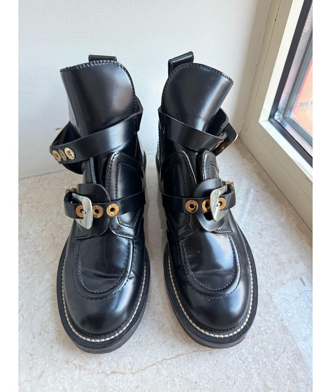 BALENCIAGA Черные кожаные ботинки, фото 3