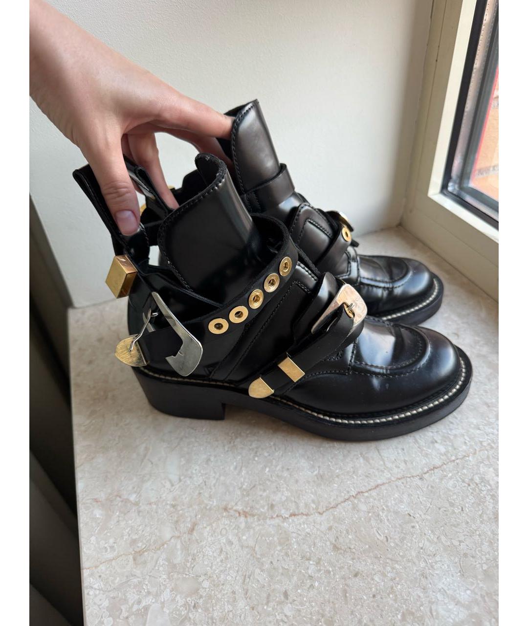 BALENCIAGA Черные кожаные ботинки, фото 6