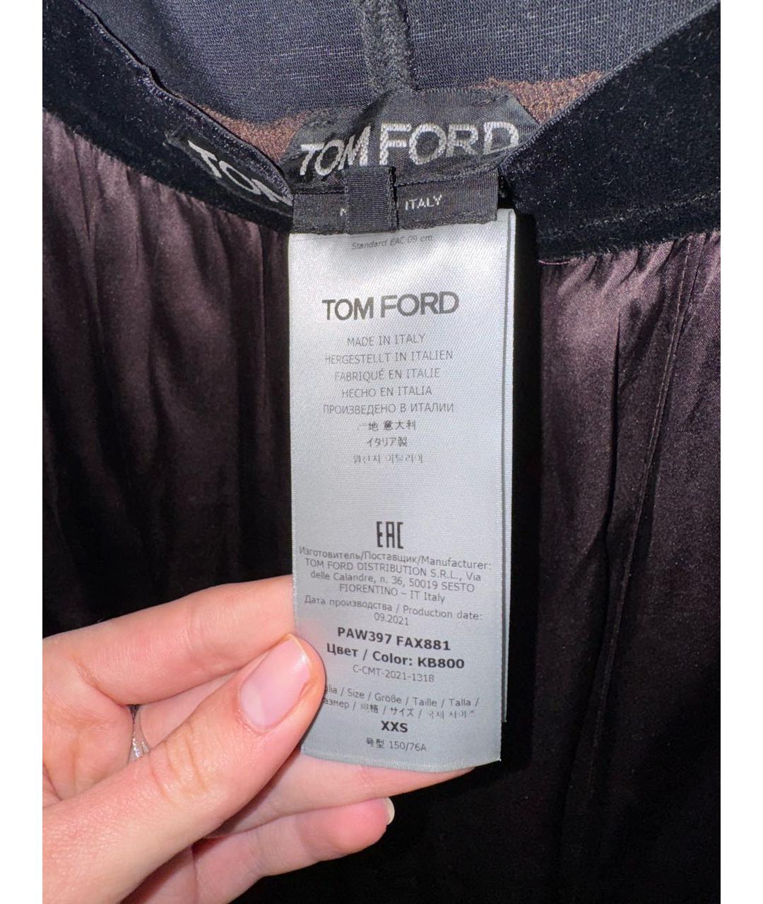 TOM FORD Коричневые шелковые брюки широкие, фото 4