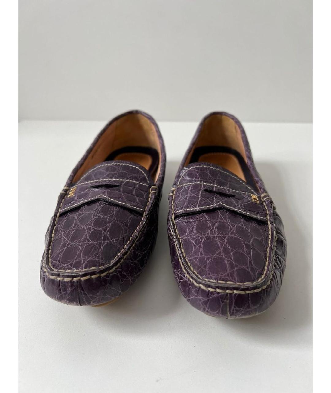 PRADA Фиолетовые кожаные лоферы, фото 2