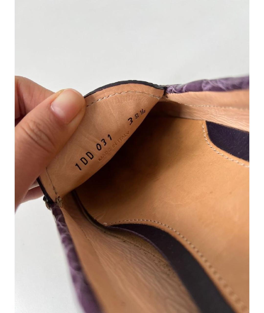 PRADA Фиолетовые кожаные лоферы, фото 6