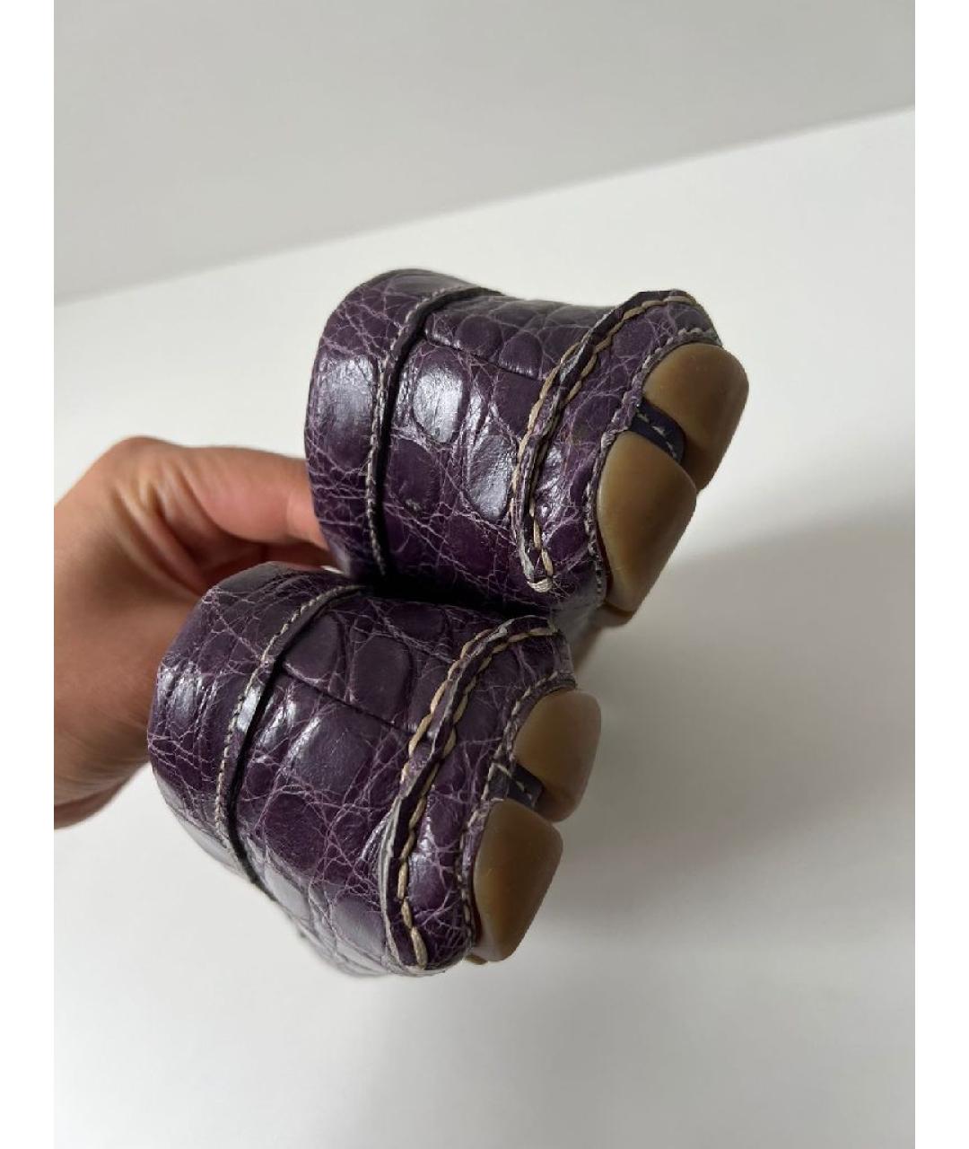 PRADA Фиолетовые кожаные лоферы, фото 4